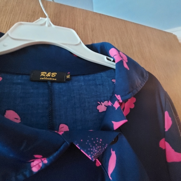 Navy blue and pink tunic or dress - Picture 2 of 2